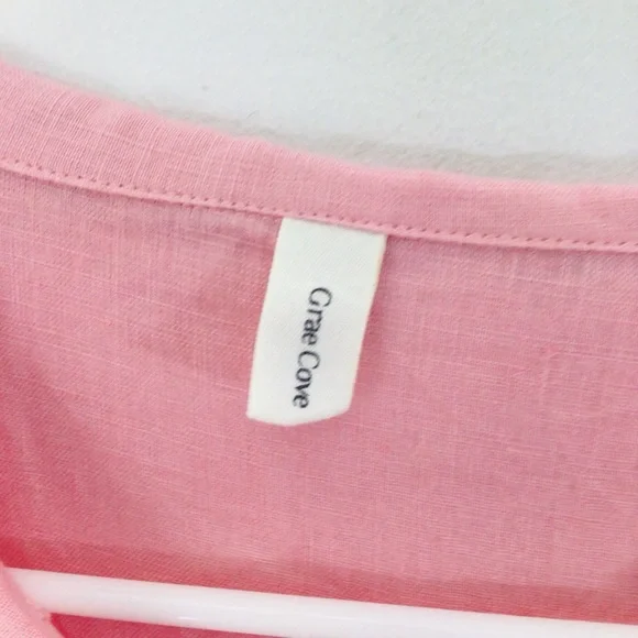 Grae Cove dress women medium pink linen - Picture 4 of 10